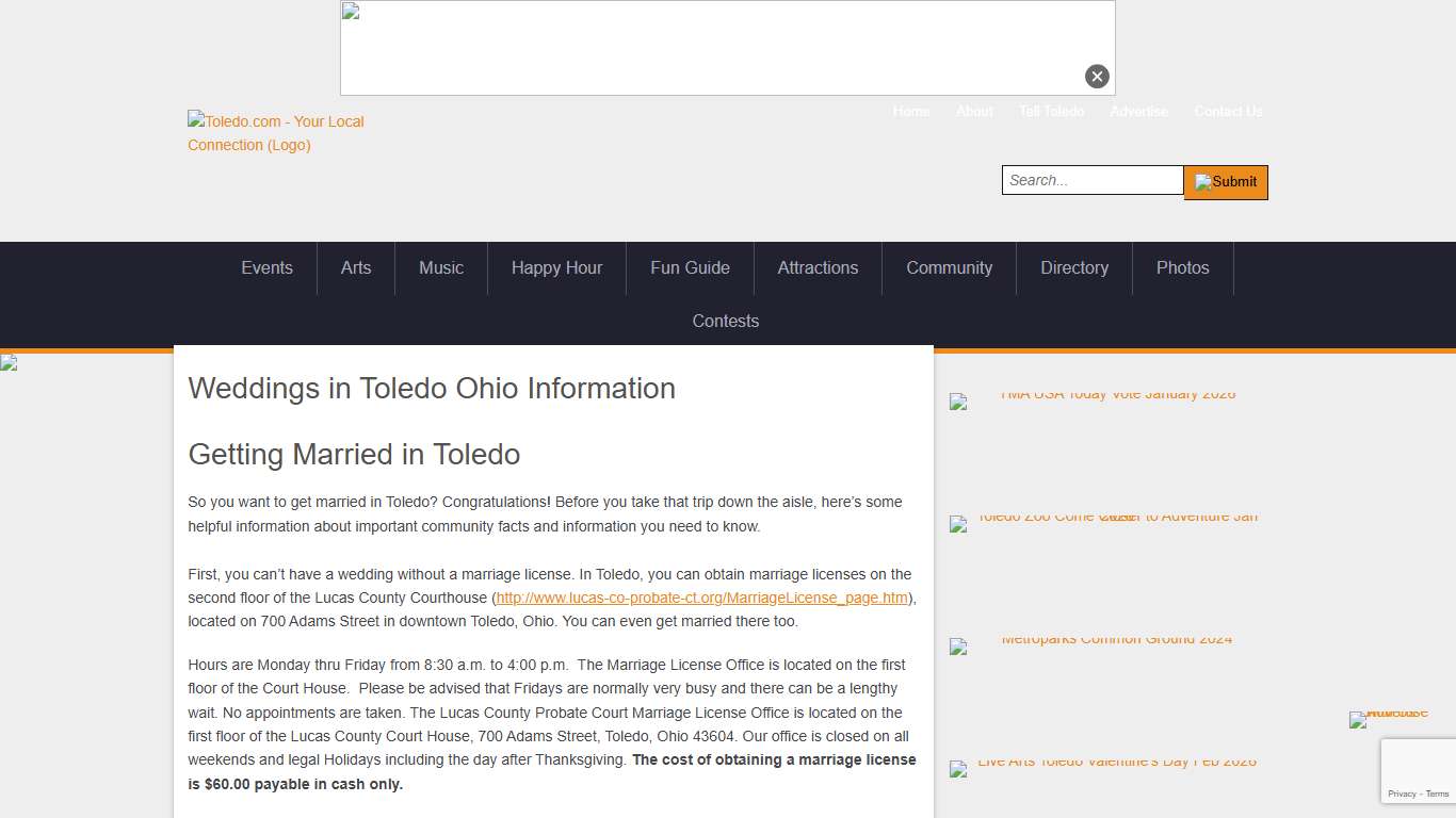 Weddings in Toledo Ohio Information - Toledo.com